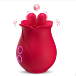 Rose Toy Vibrator – Two Licking Tongues, 10 Modes