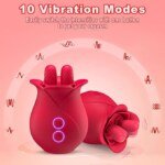 Rose Toy Vibrator – Two Licking Tongues, 10 Modes – view 2