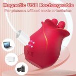 Rose Toy Vibrator – Two Licking Tongues, 10 Modes – view 3