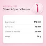 Slim G-Spot Vibrator – 10 Modes, Curved Tip, 17.5 cm – size and measurements