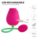 Rose Toy with Bud on a Stem – 5 Sucking and 10 Vibration Modes, IPX7 – view 8