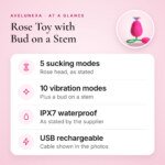 Rose Toy with Bud on a Stem – 5 Sucking and 10 Vibration Modes, IPX7 – key features at a glance