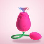 Rose Toy with Bud on a Stem – 5 Sucking and 10 Vibration Modes, IPX7