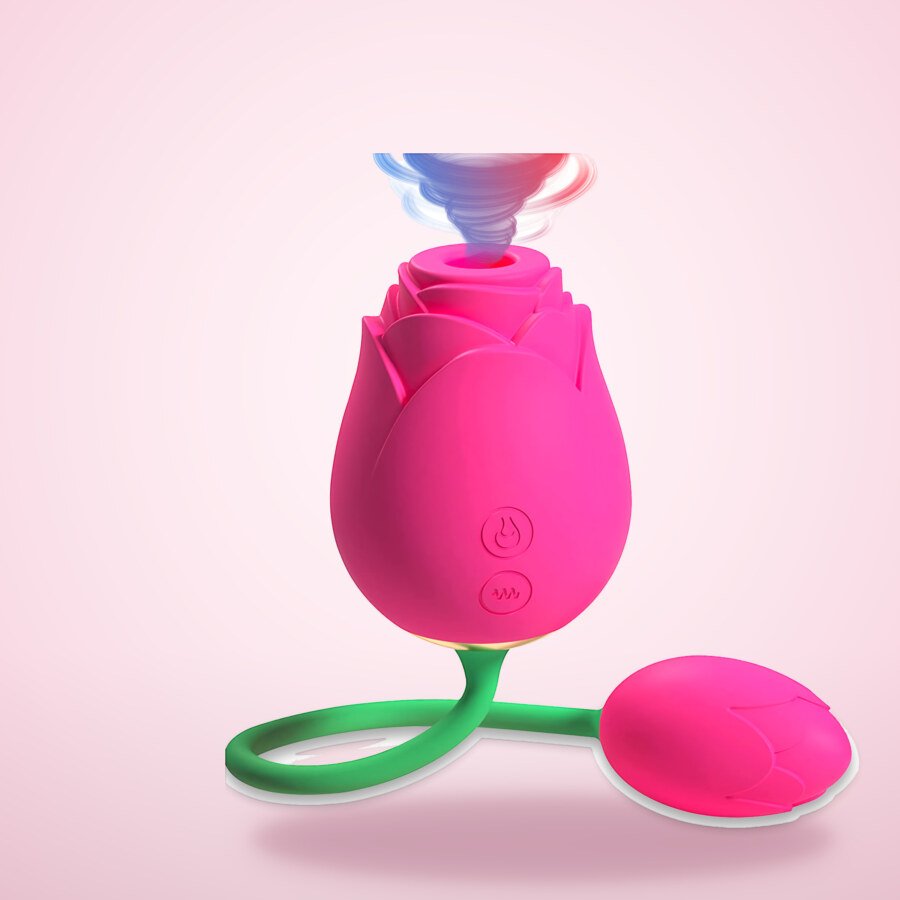 Rose Toy with Bud on a Stem – 5 Sucking and 10 Vibration Modes, IPX7