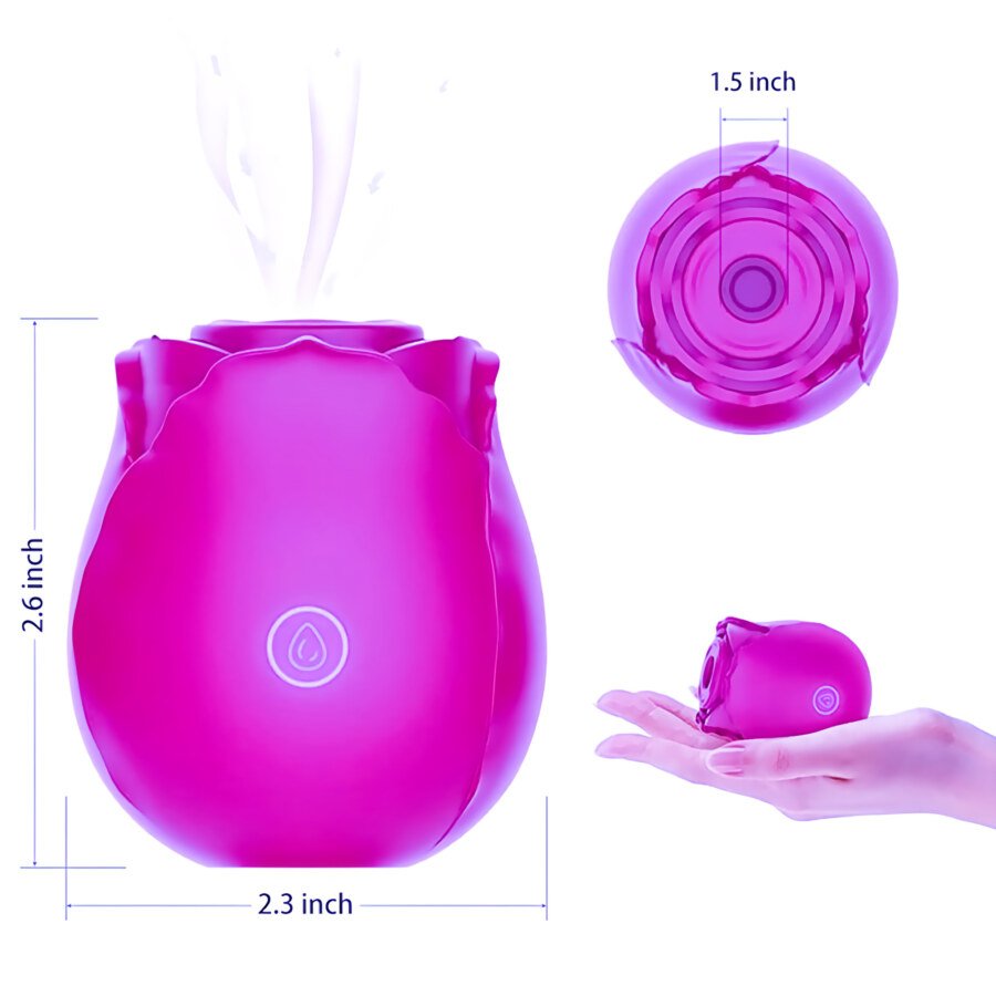 Classic Rose Suction Toy – One-Button Control, Purple – view 3