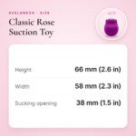 Classic Rose Suction Toy – One-Button Control, Purple – size and measurements