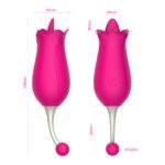Rose Toy with Vibrating Tongue and Ball Tail – 10 Modes, Pink – view 3