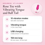 Rose Toy with Vibrating Tongue and Ball Tail – 10 Modes, Pink – key features at a glance