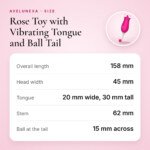 Rose Toy with Vibrating Tongue and Ball Tail – 10 Modes, Pink – size and measurements