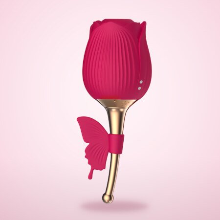 Rose Toy with Butterfly Stem – 10 Sucking and 10 Vibration Modes, IPX7