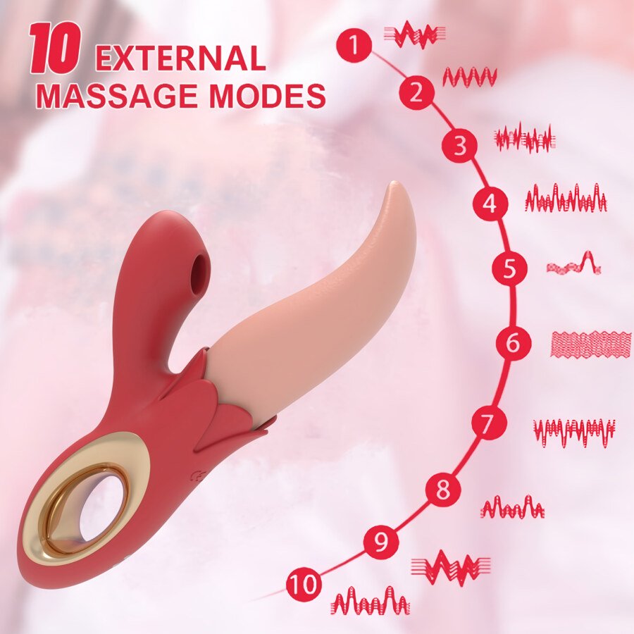 Tongue Rabbit Vibrator with Clitoral Suction – 10 Licking and 10 Sucking Modes, IPX5 – view 4