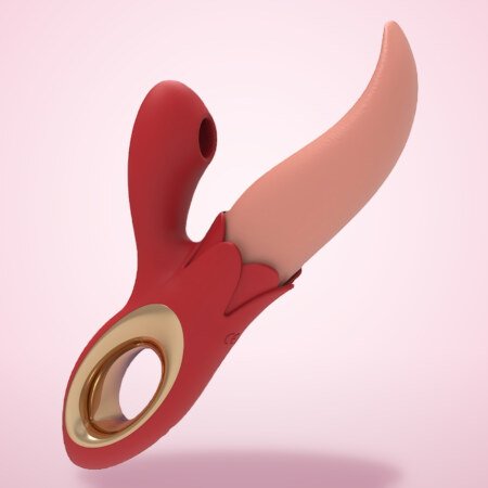 Tongue Rabbit Vibrator with Clitoral Suction – 10 Licking and 10 Sucking Modes, IPX5