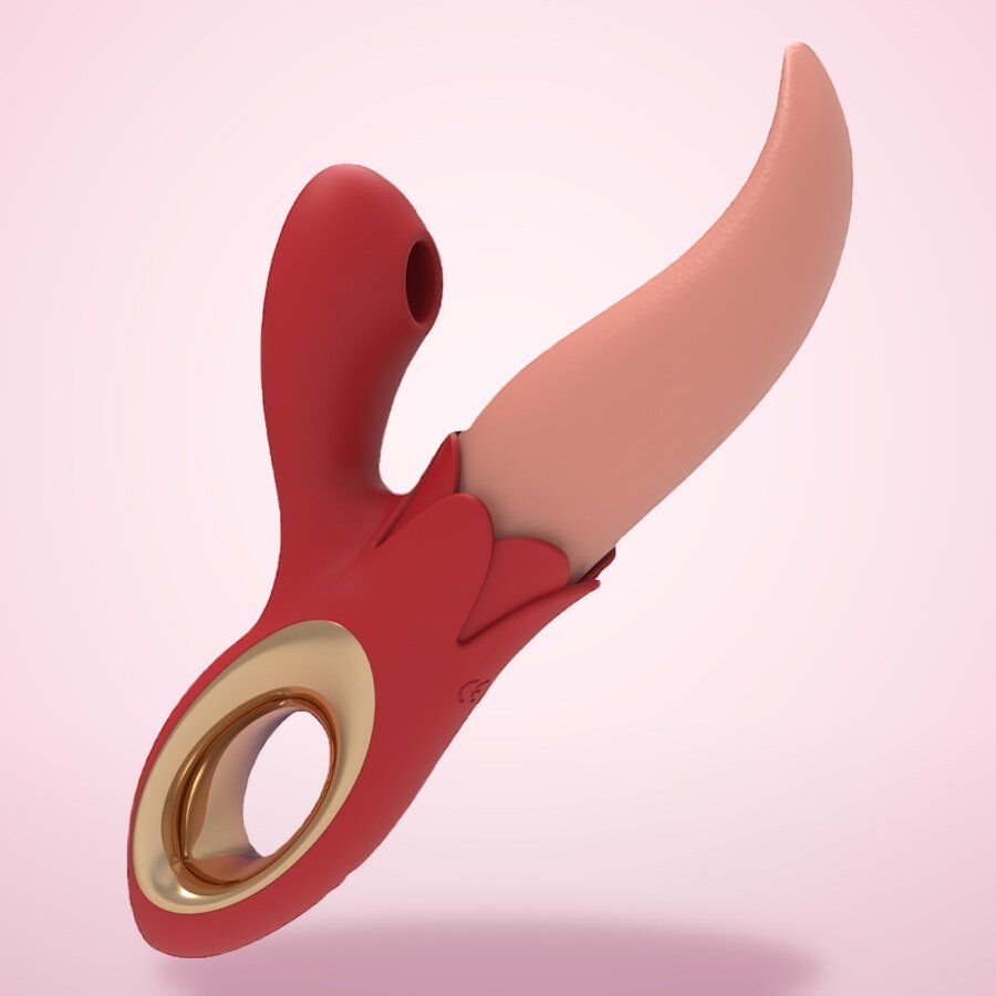 Tongue Rabbit Vibrator with Clitoral Suction – 10 Licking and 10 Sucking Modes, IPX5