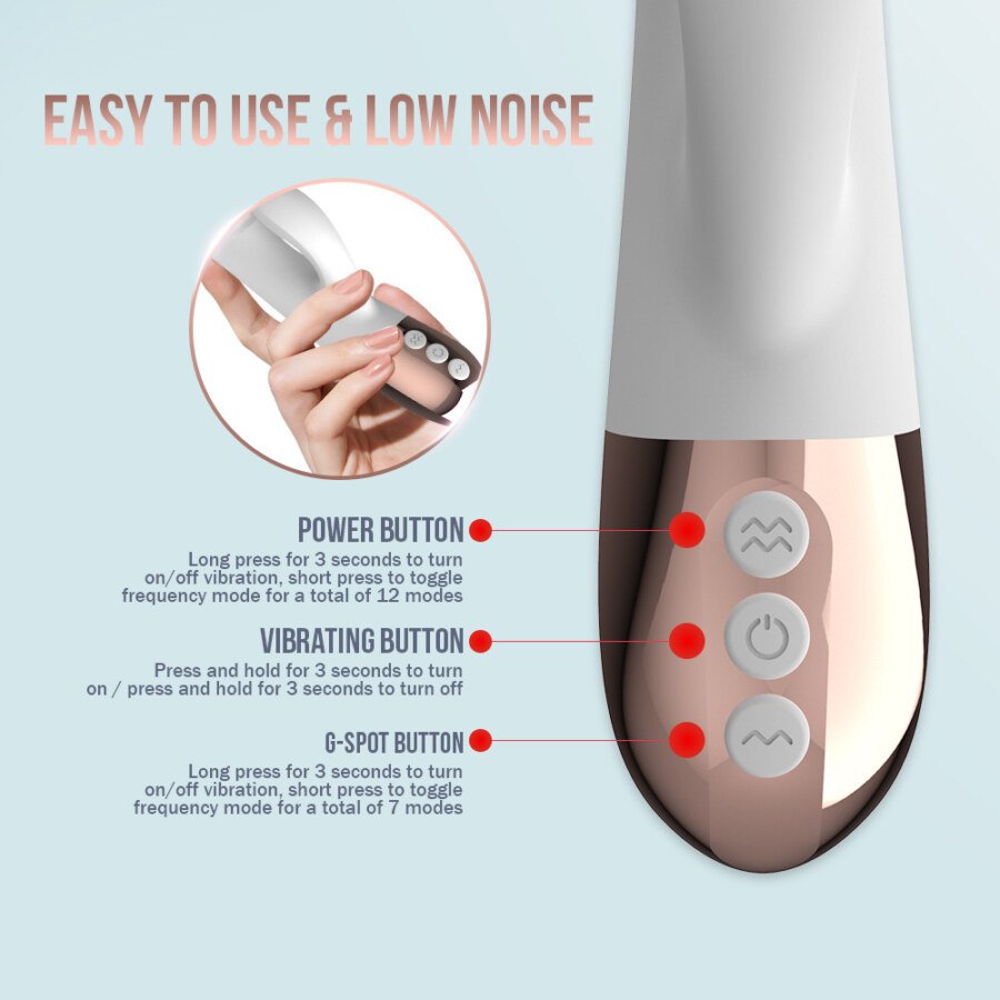 Heated Rabbit Vibrator – 12 Vibration Modes and 7 G-Spot Modes, USB Rechargeable – view 4