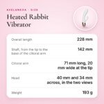 Heated Rabbit Vibrator – 12 Vibration Modes and 7 G-Spot Modes, USB Rechargeable – size and measurements