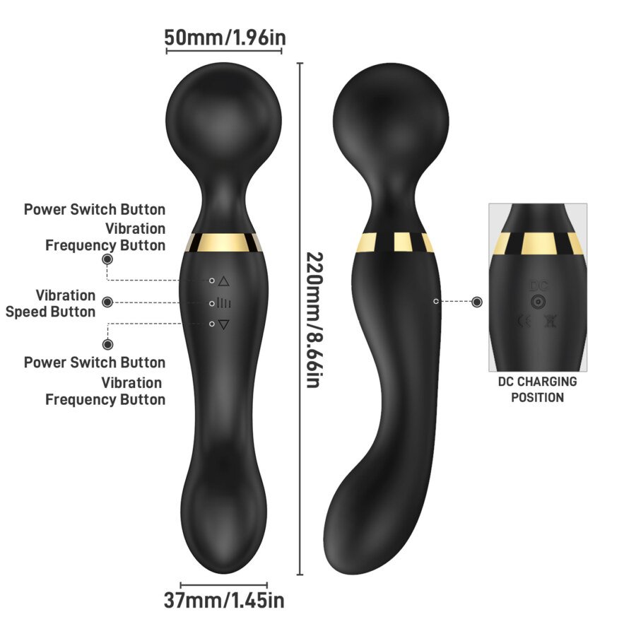 Dual-Ended Massage Wand – 8 Speeds, 20 Patterns – view 4