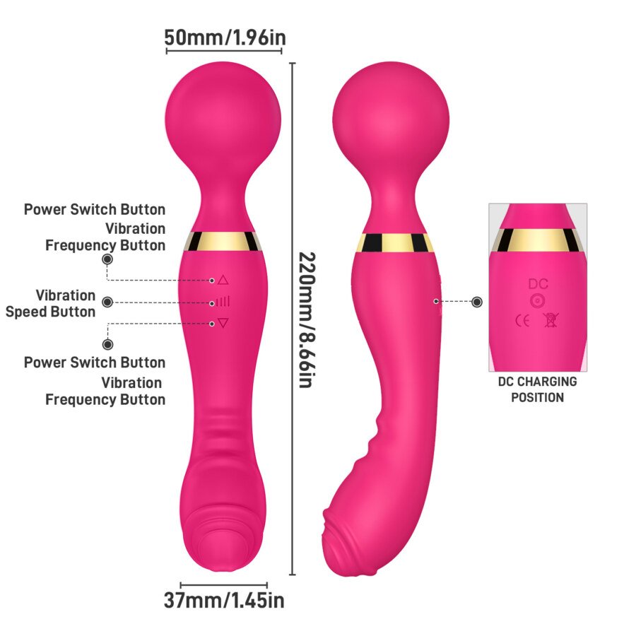 Dual-Ended Massage Wand – 8 Speeds, 20 Patterns – view 8
